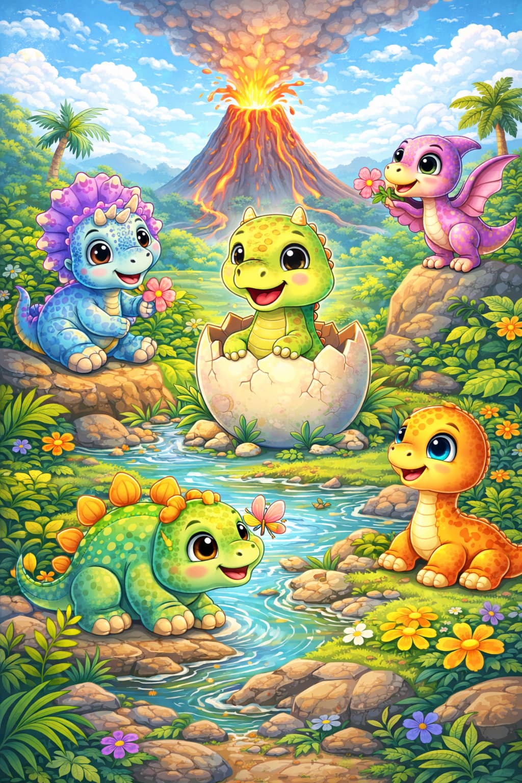 Happy Dinosaurs for Coloring - Image 2